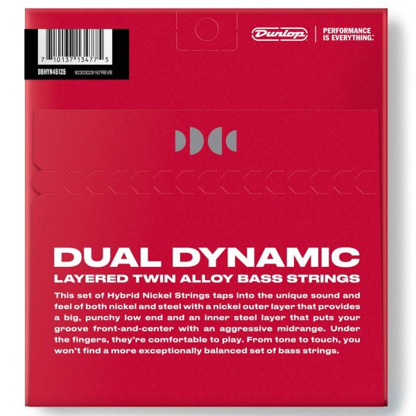 DUNLOP DBHYN45125 DUAL DYNAMIC HYBRID NICKEL BASS STRINGS 45-125 - Image 2